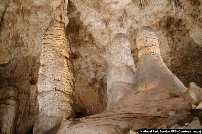 The Giant Dome is considered a column as it meets up with the ceiling. The nearly identical Twin Domes come up just short and are stalagmites.