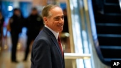 David Shulkin, the Under Secretary of Health at the Department of Veterans Affairs, leaves a meeting with President-elect Donald Trump at Trump Tower, in New York, Jan. 9, 2017.