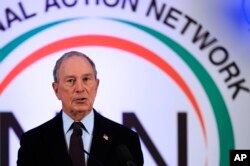 Former New York City Mayor Michael Bloomberg, speaks during a breakfast gathering commemorating the Martin Luther King Day in Washington, Jan. 21, 2019.