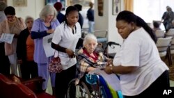 Elderly and disabled South Africans assisted by nurses, at the Nazareth House old-age home in Johannesburg, South Africa. Taken May 5, 2014.