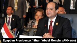 Egyptian President Abdel-Fattah el-Sissi attends the Arab League summit in the Red Sea resort of Sharm El-Sheikh, March 28, 2015. 