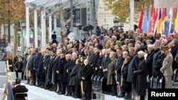 Церемония поминовения в День перемирия ровно через 100 лет после окончания Первой мировой войны
