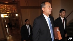 U.S. Speaker of the House John Boehner (R-OH) arrives at the U.S. Capitol July 28, 2011 in Washington, DC.