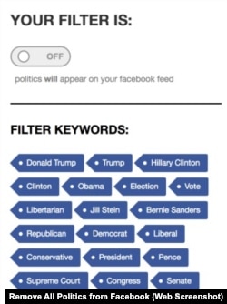 Remove All Politics from Facebook Keywords