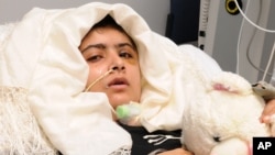This image released by the University Hospitals Birmingham NHS Foundation Trust on October 19, 2012, shows 15-year-old Pakistani shooting victim Malala Yousufzai, who is recovering in Queen Elizabeth Hospital in Birmingham, England.