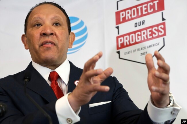 FILE - National Urban League CEO Marc Morial speaks about the 2017 State of Black America report at the National Urban League in Washington, May 2, 2017.