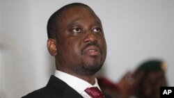 FILE - Ivory Coast Prime Minister, Guillaume Soro, attends a media conference at the Golf Hotel in Abidjan, Ivory Coast, Jan. 30, 2011.