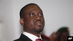 Ivory Coast Prime Minister, Guillaume Soro, attends a media conference at the Golf Hotel in Abidjan, Ivory Coast, January 30, 2011.