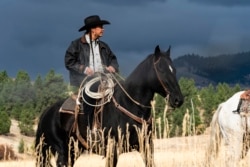 Actor Mo Brings Plenty on the set of Paramount+ blockbuster series"Yellowstone."