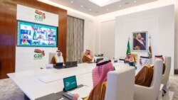 Saudijski kralj Salman bin Abdulaziz obraća se učesnicima na otvaranju virtuelnog samita G-20 iz Rijada, 21. novembra 2020.