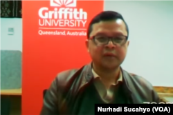 Griffith University Epidemiologist, Australia, Dicky Budiman, in the screenshot.  (Photo: VOA/Nurhadi Sucahyo)