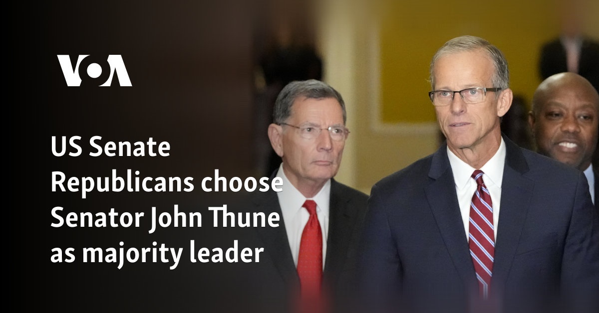 US Senate Republicans choose Senator John Thune as majority leader