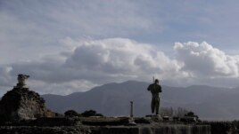 A partial view of the archeological site of Pompeii during the inauguration of the museum Antiquarium, in Pompeii, southern Italy, Monday, Jan. 25, 2021.