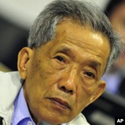 Kaing Guek Eav, also known as Comrade Duch, who ran the notorious Toul Sleng, a top secret detention center for the worst 'enemies' of the state, looks on during his appealing at the U.N.-backed war crimes tribunal in Phnom Penh, Cambodia, March 28, 2011