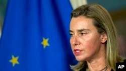 ဥရောပကော်မရှင်အဖွဲ့ရဲ့ ဒု-ဥက္ကဋ္ဌ Federica Mogherini ရွေးကောက်ပွဲမှာ ဒေါ်အောင်ဆန်းစုကြည်ရဲ့ အနိုင်ရရှိခဲ့တဲ့အပေါ် ဂုဏ်ယူကြောင်းပြော