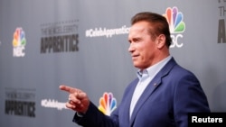 Ông Arnold Schwarzenegger trong lễ ra mắt chương trình "The Celebrity Apprentice" cuối năm ngoái.