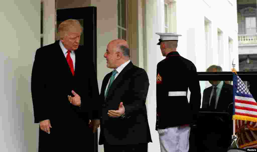 Firai Ministan kasar Iraqi&nbsp;&nbsp;Haider al-Abadi ya gana da takwaran aikinsa na Amurka Donald Trump a Fadar White House, inda suka tattauna kan al&#39;amuran huldodin da suka shafi kasashensu, a &nbsp;ranar Litinin 20 ga watan Maris 2017.