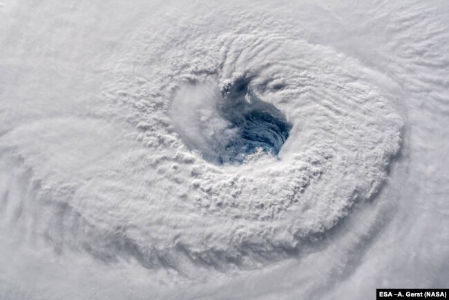 A high-definition video camera outside the space station captured stark and sobering views of Hurricane Florence, at that time a Category 4 storm.