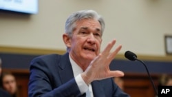 Federal Reserve Board Chair Jerome Powell speaks to members of the House Committee on Financial Services on Capitol Hill in Washington, Feb. 27, 2019.