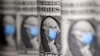 Gambar George Washington mengenakan masker dalam lembar uang dollar dalam foto ilustrasi, 31 Maret 2020. (Foto: Reuters)