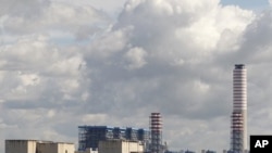 Enel's power plant, built on a site of a projected nuclear plant which has not been completed, is seen in Montalto di Castro in central Italy, March 18, 2011