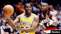 Earvin "Magic" Johnson le 13 mars 1996.