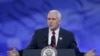 Wapres AS, Mike Pence menyampaikan sambutan pada Konferensi Aksi Politik Konservatif (CPAC) di National Harbor, Maryland, 23 Februari 2017. (AP Photo/Susan Walsh)