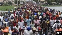 Une manifestation antigouvernementale menée par une coalition de partis de l'opposition à Lomé, 7 septembre 2017.