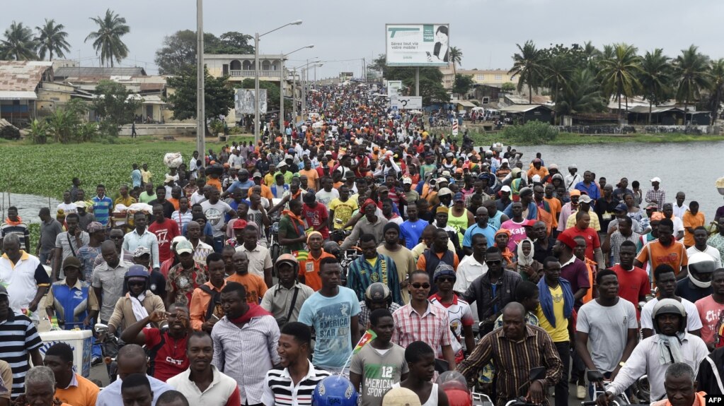 Une manifestation antigouvernementale menée par une coalition de partis d'opposition à Lomé, 7 septembre 2017.