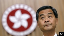 Hong Kong Chief Executive Leung Chun-ying attends a news conference at the government headquarters in Hong Kong, September 7, 2012.