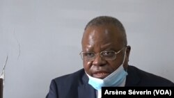 Mathias Dzon, nouveau candidat à la présidentielle de 2021, le 29 août 2020, à Brazzaville. (VOA/Arsène Séverin)