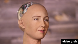 Sophia is a talking robot that can imitate 62 human facial expressions. (CNBC)