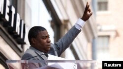 Actor Tracy Morgan speaks before unveiling his star on the Hollywood Walk of Fame in Los Angeles, California, April 10, 2018. 