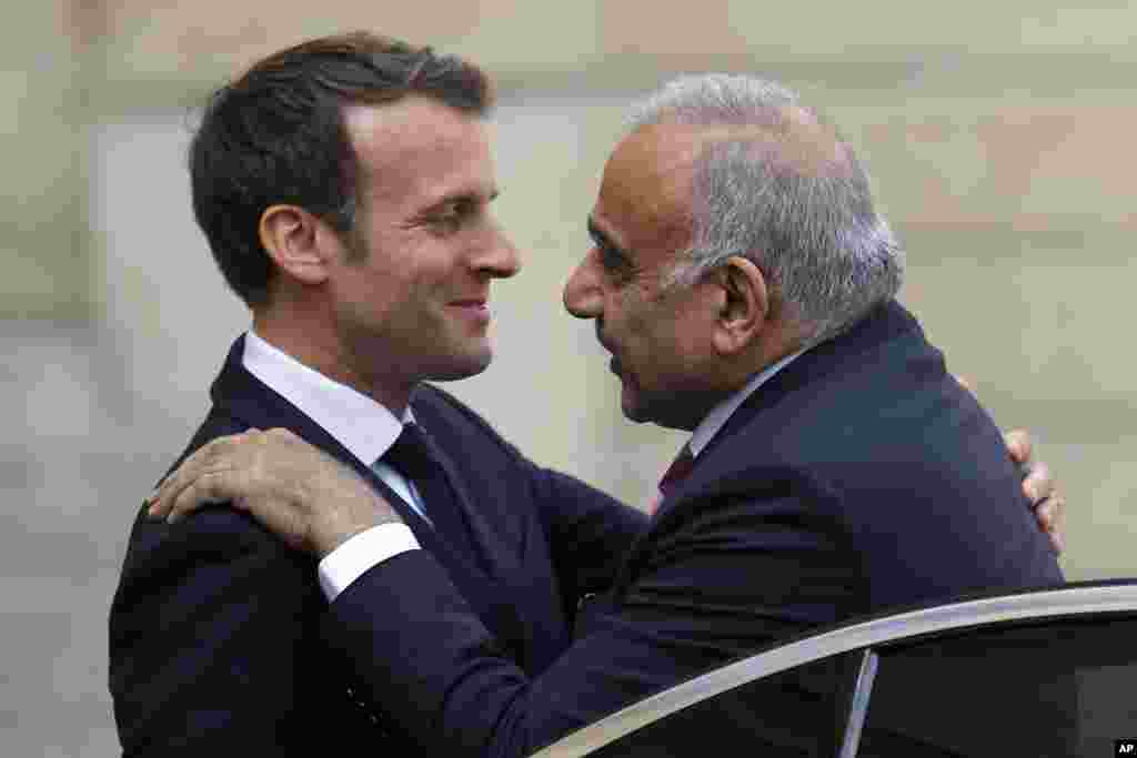 ماکرون رئیس جمهوری فرانسه در پاریس میزبان نخست وزیر عراق بود. عادل المهدی امیدوار است بعد از شکست داعش، کمک های جهانی برای بازسازی کشور جذب کند.