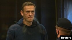 Udhëheqësi opozitar rus Alexei Navalny gjatë senacës gjyqësore në Moskë, Rusi (2 shkurt 2021)