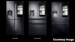 Samsung says its “Family Hub” creates shopping lists, orders food and can see inside the refrigerator for you. (Samsung)