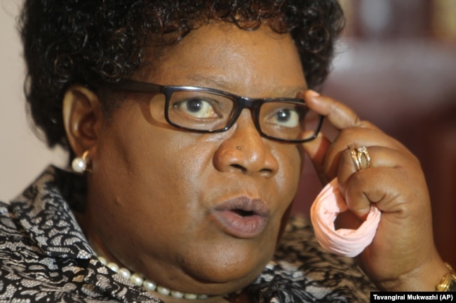 FILE - Joice Mujuru, a former Zimbabwe vice president, wants to lead the country. She's shown in 2016.