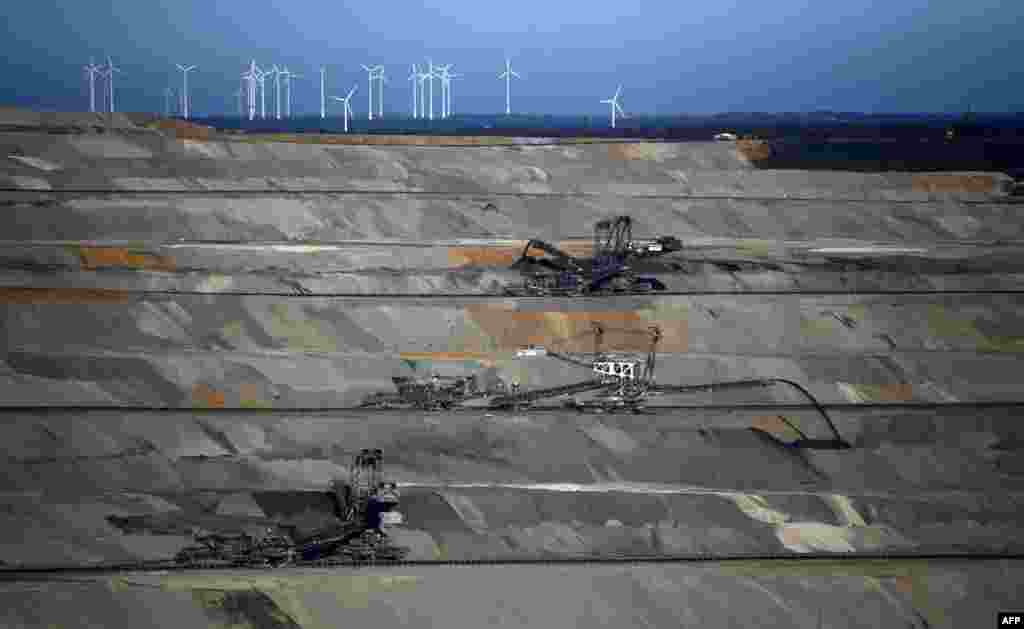 Excavators work at the Hambach coal mine, operated by German energy producer RWE in Niederzier and Elsdorf, Germany.