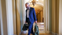 Senate Majority Leader Chuck Schumer, D-N.Y., arrives at the Capitol, Sept. 27, 2021.