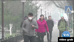 Polusi udara di China. (Foto: VOA/videograb)