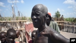 James Gatmai Yoah, in Dablual, South Sudan, has been living on leaves to survive. His home was burned in fighting between South Sudanese government troop and rebel forces.