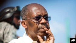 Ansyen Prezidan Jean-Bertrand Aristide pandan li tap mennen kanpay pou kandida Lavalas la, Maryse Narcisse, nan Pòtoprens, Ayiti. 21 septanm 2016.