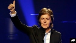 Paul McCartney performs during the first U.S concert of his "Out There!" world tour in Orlando, Fla., May 18, 2013.