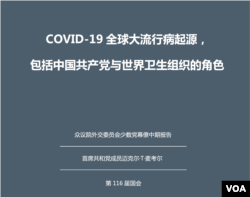 众议院外委会共和党人关于新冠病毒疫情起源以及中共和世卫组织角色的中期报告(全文翻译)