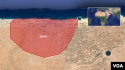 Map of Sirte, Libya, where U.S. airstrikes have targeted Islamic State extremists