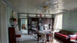 An interior view of a house which is said was damaged in recent shelling during clashes between Armenian separatists and Azerbaijan over the breakaway Nagorny Karabakh region, in the village of Sahlabad outside the Azerbaijani city of Tartar