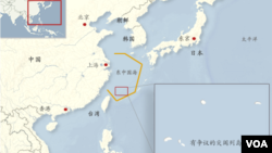 中日有爭議的尖閣列島/釣魚島地理位置