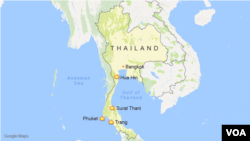 In August, attacks occurred in Hua Hin, Surat Thani, Phuket and Trang, Thailand.