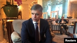 El ministro de Relaciones Exteriores de Ucrania, Vadym Prystaiko, en entrevista con Reuters durante una visita a Singapur, el 13 de enero de 2020. Reuters/Aradhana Aravindan.