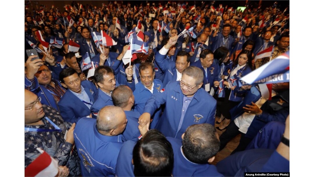 Susilo Bambang Yudhoyono pada peringatan 17 tahun Partai Demokrat, Senin malam (17/9).